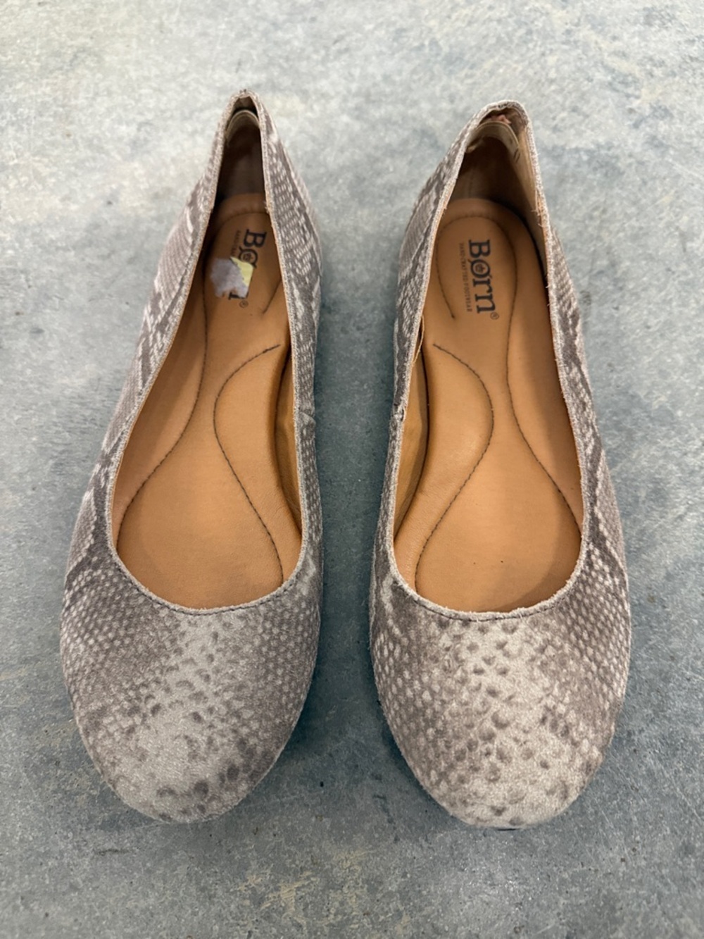 Born Light Gray Textured Ballet Flats